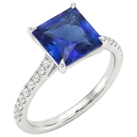 natural round sapphire 6ct ring side angle