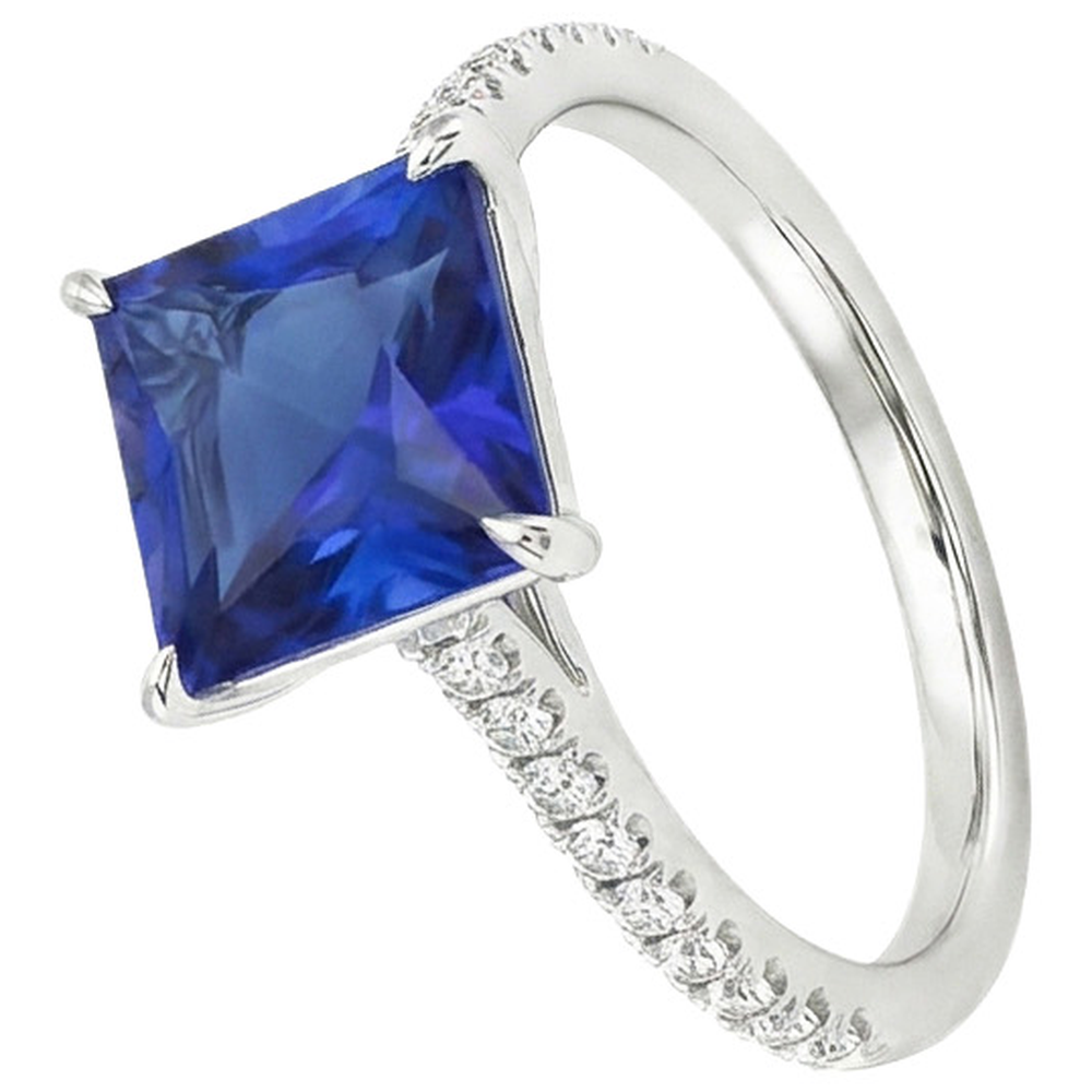 natural round sapphire 6ct ring close up detail