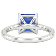 natural round sapphire 6ct ring profile view