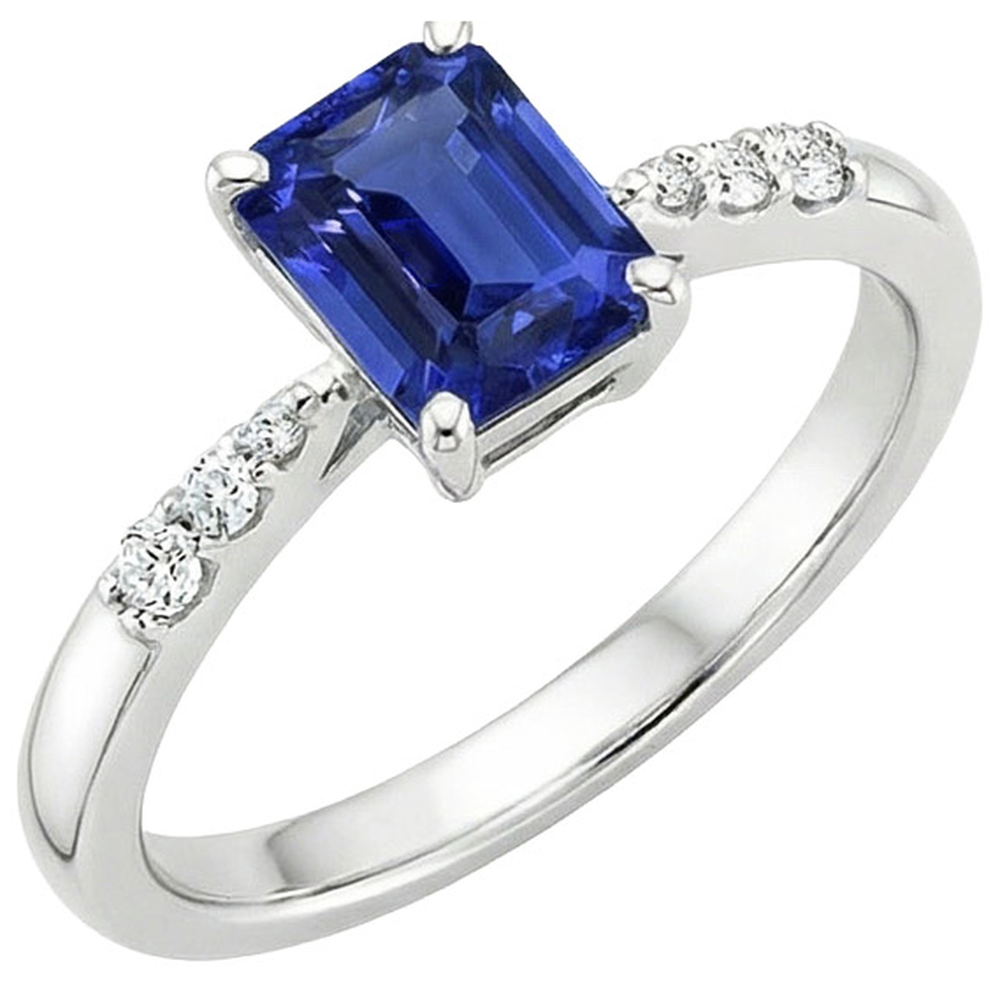 natural emerald sapphire 3.50ct ring side angle