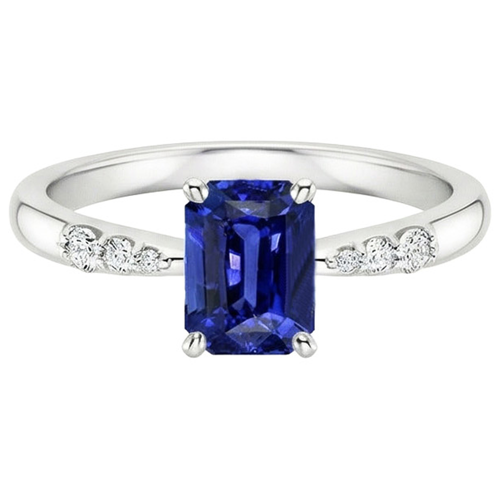 natural emerald sapphire 3.50ct ring top view