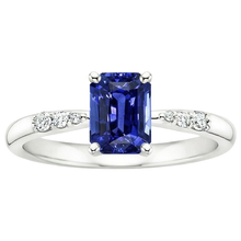 natural emerald sapphire 3.50ct ring profile view