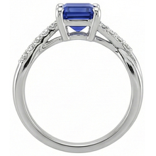 Engagement Ring with Side Stones Blue Sapphire & Natural Earth Mined Diamond 3.25 Carats