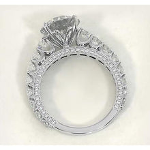 Engagement Round Genuine Diamond Ring 3.80 Carats Jewelry White Gold 14K