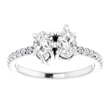 Engagement Round & Pear Old Miner Natural Diamond Ring Prong Set 4.50 Carats