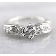 Engagement Round Diamond Ring 1.50 Carats White Gold 14K