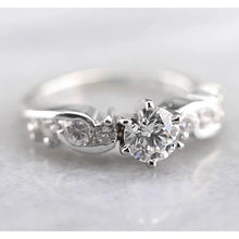 Engagement Round Diamond Ring 1.50 Carats White Gold 14K