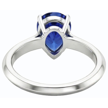 Engagement Solitaire Ring Pear Cut Sri Lankan Sapphire 2 Carats