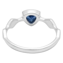 Engagement Solitaire Ring Trillion Bezel Set Blue Sapphire 1 Carat