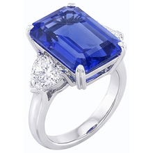 Engagement Three Stone Ring Emerald Ceylon Sapphire 3.50 Carats