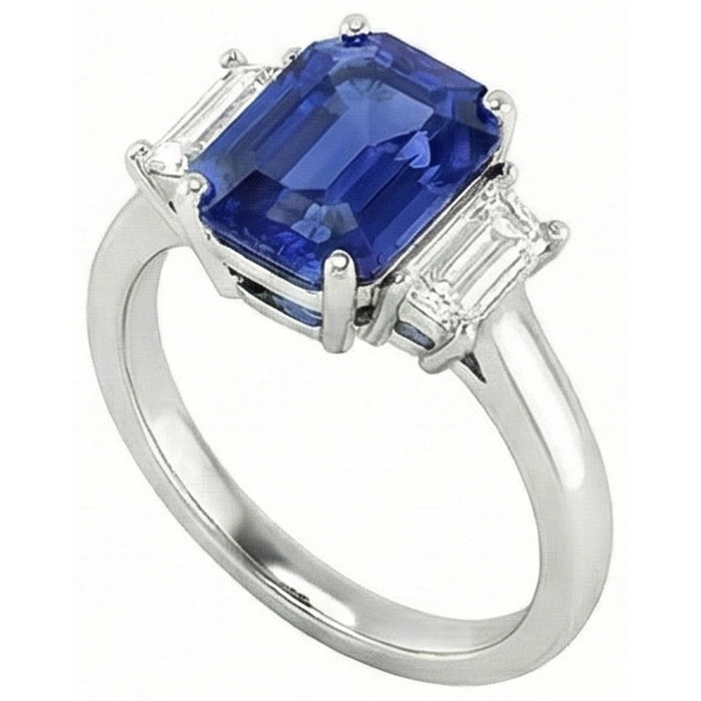 natural emerald sapphire 2.50ct ring close up detail