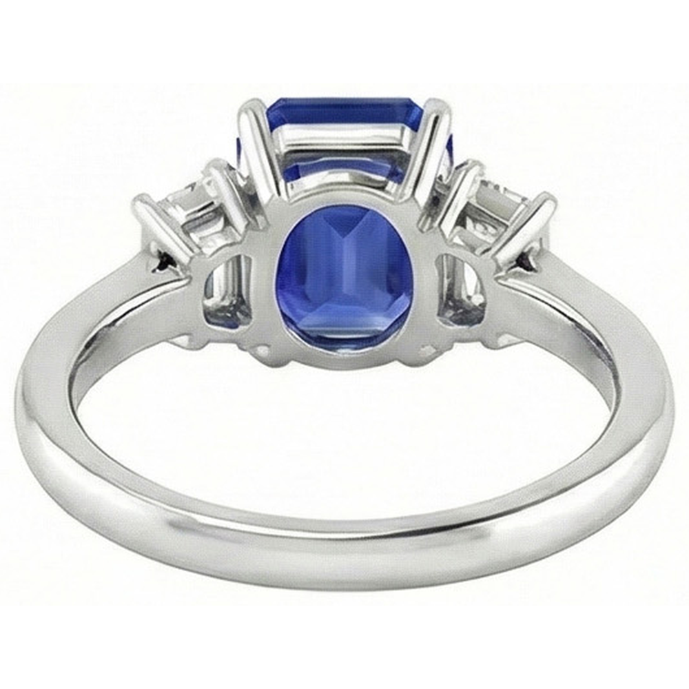 natural emerald sapphire 2.50ct ring top view