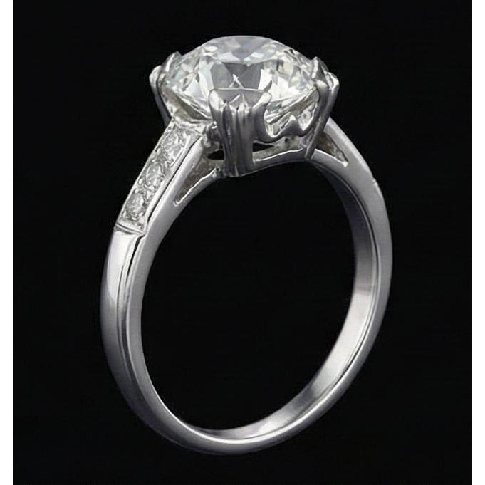 Engagement Ring Old European Real Natural Earth Mined Diamond 2.75 Carats Ladies Jewellery
