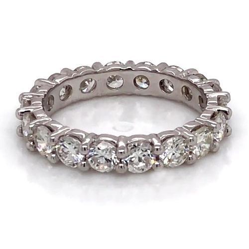 Eternity Band Round Natural Earth Mined Diamond 3.60 Carats White Gold 14K