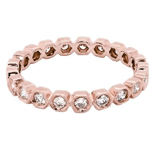 Eternity Band 3.75 Carats Bezel Setting Milgrain Rose Gold Jewellery Natural Earth Mined Diamond