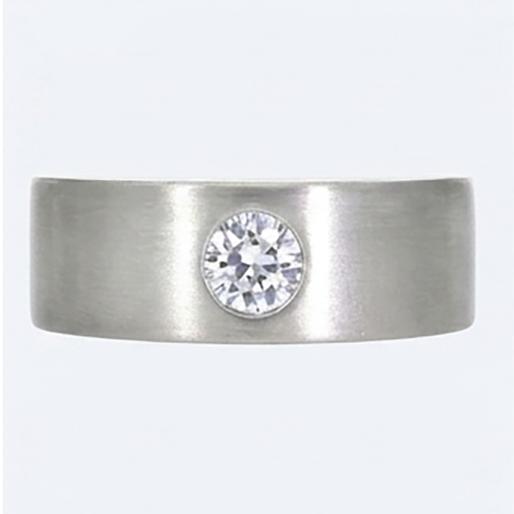 Euro Shank Mens Ring Gypsy Flush Natural Earth Mined Diamond