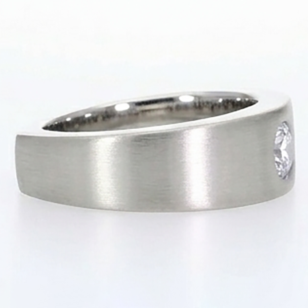 Euro Shank Mens Ring Gypsy Flush Natural Earth Mined Diamond