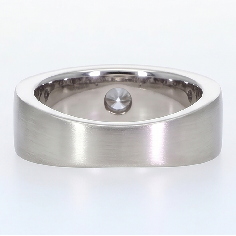 Euro Shank Mens Ring Gypsy Flush Natural Earth Mined Diamond