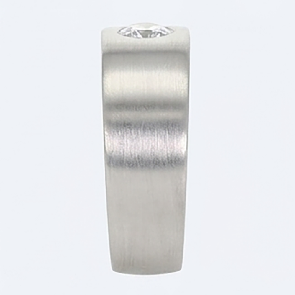 Euro Shank Mens Ring Gypsy Flush Natural Earth Mined Diamond
