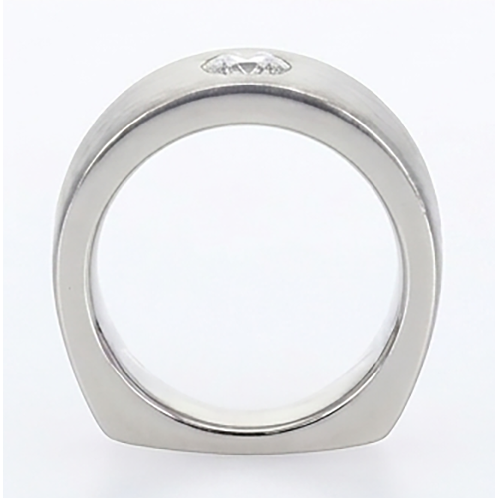 Euro Shank Mens Ring Gypsy Flush Natural Earth Mined Diamond