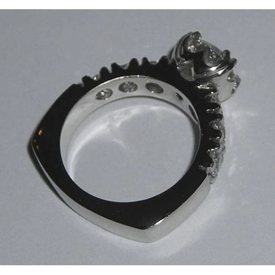 Euro Shank Real Diamond Round Cut Antique Style Engagement Ring Gold3