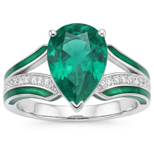 Exquisite Fine Emerald Gemstone Ring 2.50 ct – 14K White Gold by
