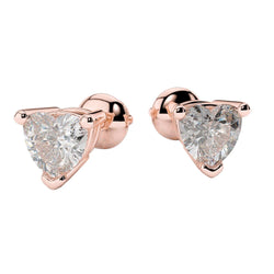 F Vs1 Heart Shape 4.00 Carats Natural Diamonds Lady Studs Earrings Rg 14K