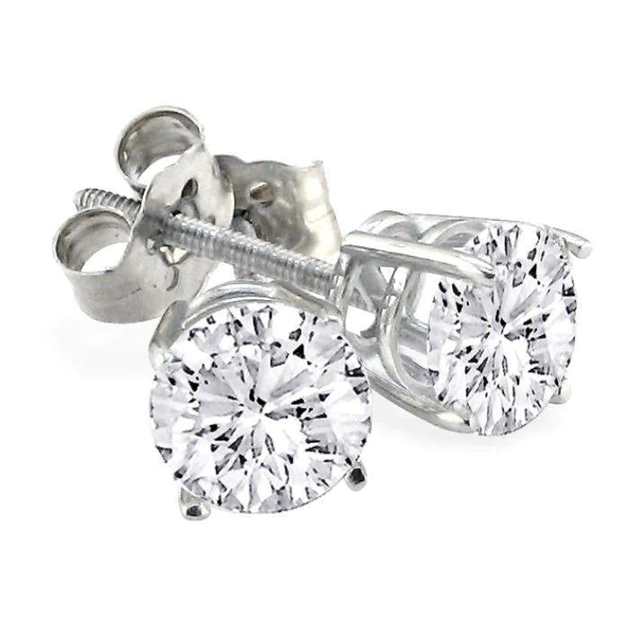 F Vs1 Sparkling Round Cut 2.50 Carats Real Diamonds Studs Earrings