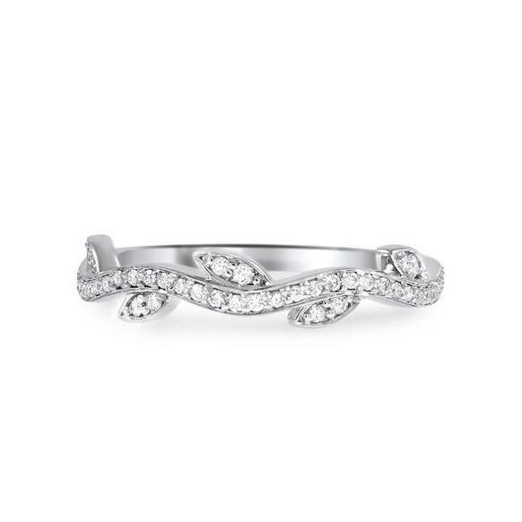 F Vvs1 2 Ct Round Cut Real Natural Earth Mined Diamond Wedding Band 14K White Gold