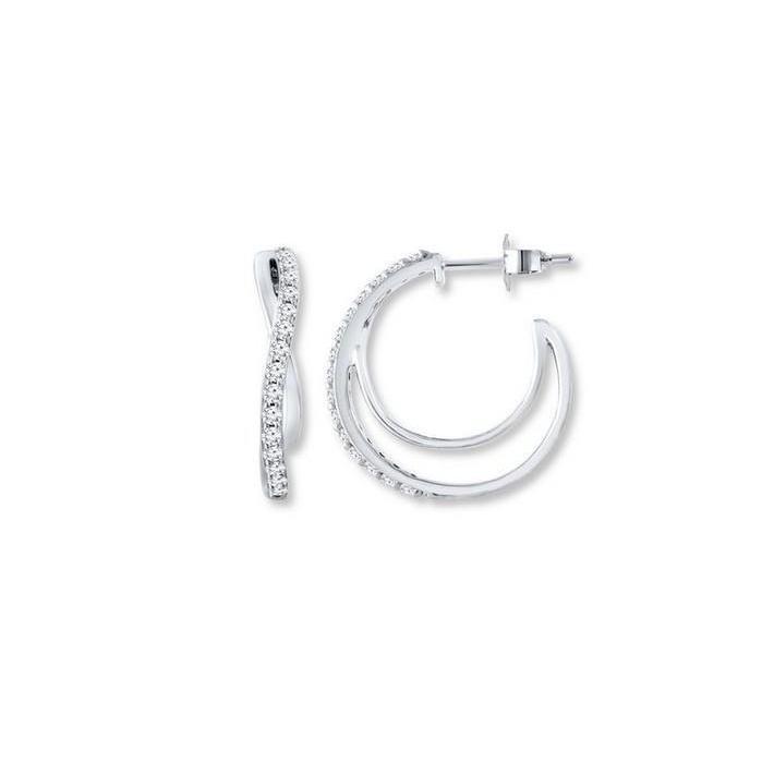 F Vvs1 2.4 Ct Round Cut Natural Diamond Lady Hoop Earring