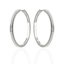 F Vvs1 2.70 Carats Real Round Cut Diamonds Hoop Earrings Gold White 14K