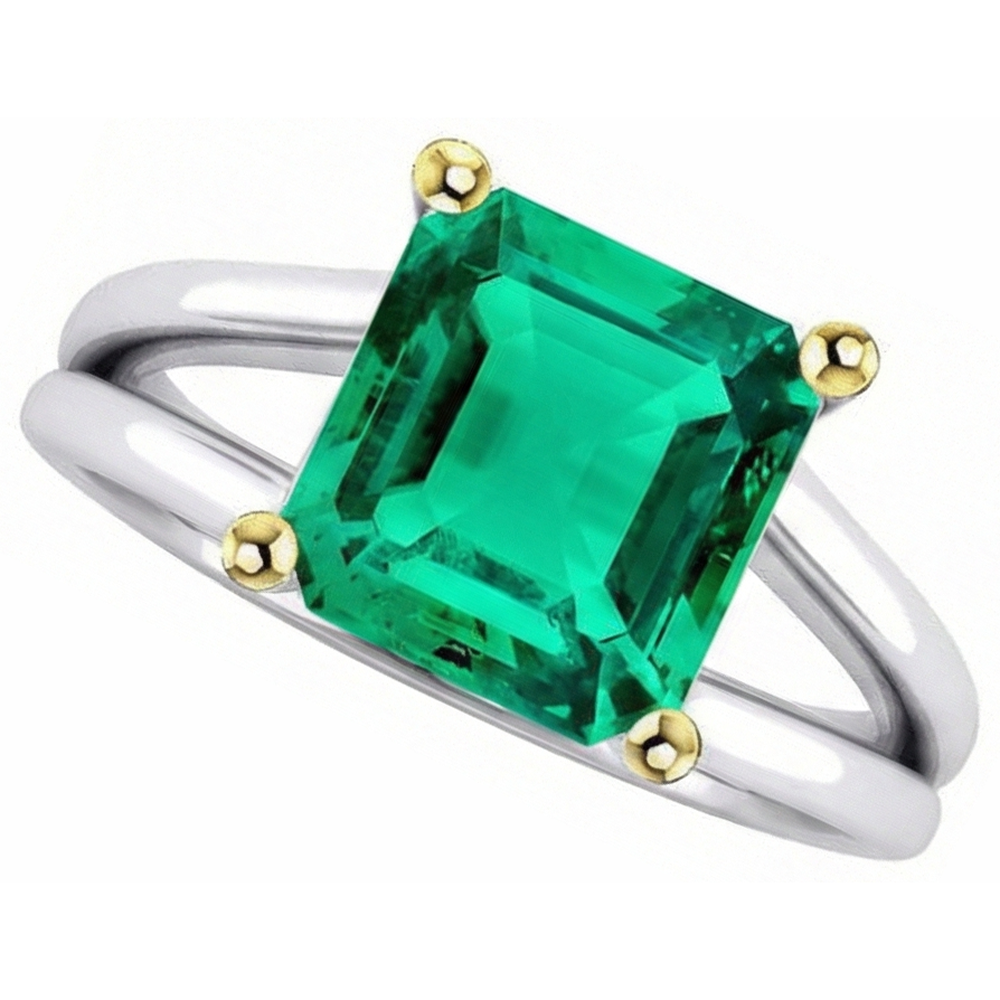 Handcrafted Emerald Precious Stone Ring 5.50 ct – front view