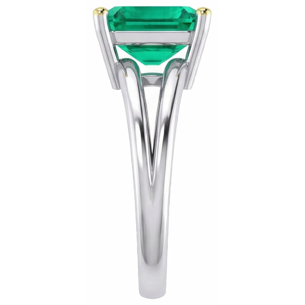 Handcrafted Emerald Precious Stone Ring 5.50 ct – profile view