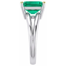 Handcrafted Emerald Precious Stone Ring 5.50 ct – profile view