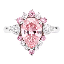 Fancy Pink Diamond Engagement Ring 2 Carats Natural Pear Semi Halo Platinum