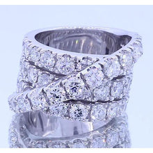 Fancy Ring Round Diamonds Genuine 5.10 Carats Four Prong White Gold 14K
