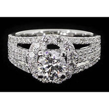 Fancy Type Anniversary Ring Round Genuine Natural Earth Mined Diamonds Thick Shank 3 Carats