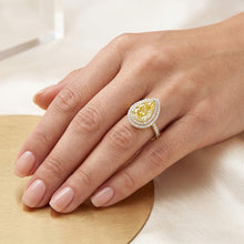 Fancy Yellow Diamond Pear Shape Fine Jewelry Ring 2 ct – 14K
