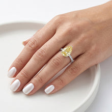 Fancy Yellow Diamond VVS Ring 3 ct in 14K White Gold