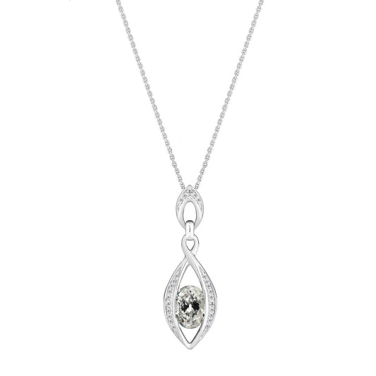 Earth-Mined Fine Diamond Drop Pendant 1.50 ct 14K White Gold – main view