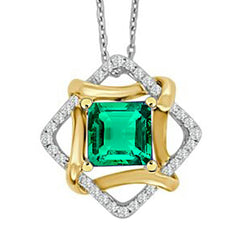 GIA-Certified Colombian Emerald Stone Pendant Necklace 3.50 ct