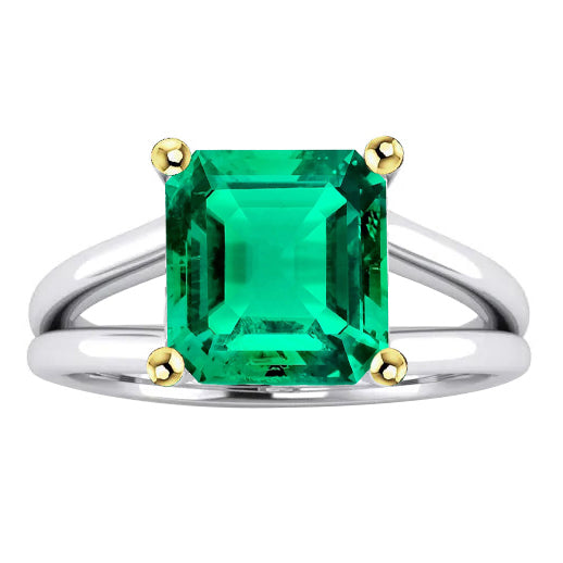 Earth-Mined Emerald Precious Stone Ring – main view
