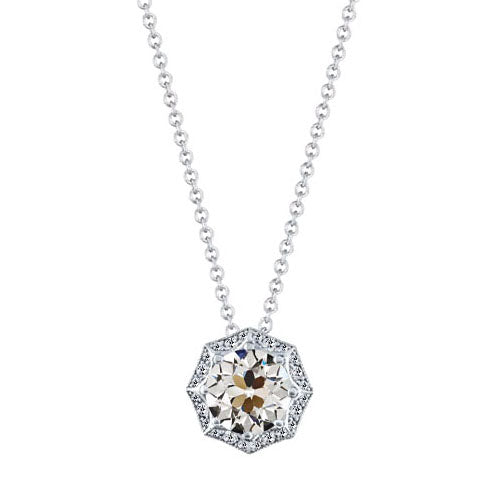 Antique Cushion Diamond ring in 14K White Gold – main view