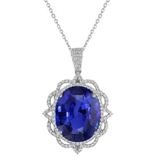 Authentic Blue Sapphire Stone Pendant Necklace – main view