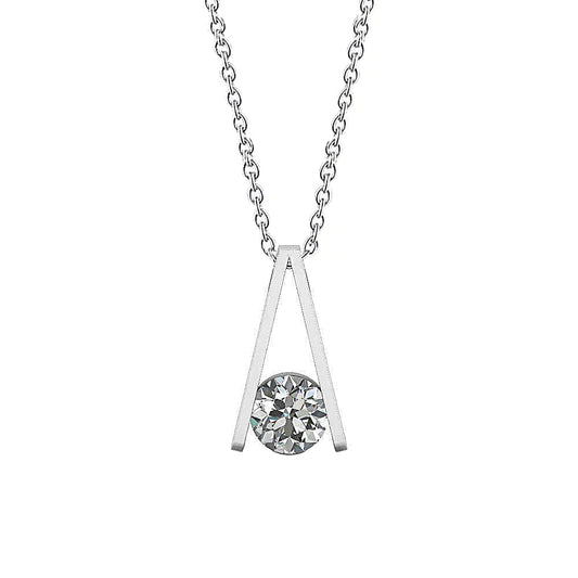 Fashionable 1 Carat Round Real Diamond Pendant