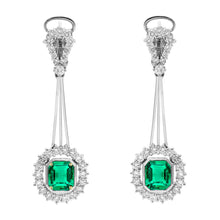Real Emerald Gemstone Earring 1.50 ct 14 Karat Two Tone Gold – main view