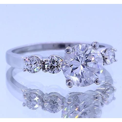 Five Stone Natural Diamond Engagement Ring Prong Setting 