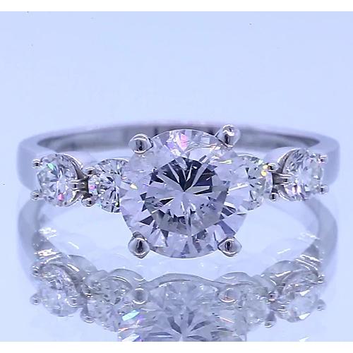 Five Stone Natural Diamond Engagement Ring Prong Setting 2.25 Carats