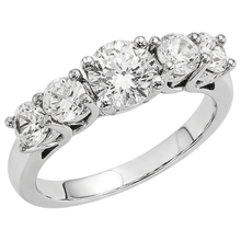 Five Stone Natural Earth Mined DIAMOND ( NOT LAB GROWN ) Engagement Ring 2 Carats White Gold 14K