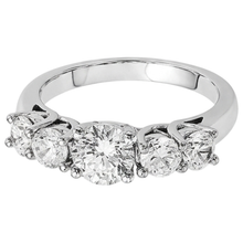 Five Stone Natural Earth Mined DIAMOND ( NOT LAB GROWN ) Engagement Ring 2 Carats White Gold 14K